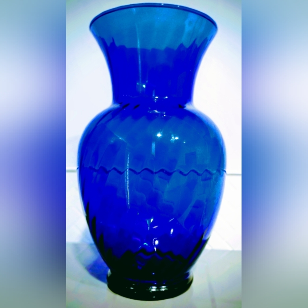 Deep Blue Glass Vase